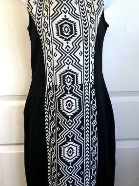 Anthropologie Porridge Black & White Geometric Sheath Dress